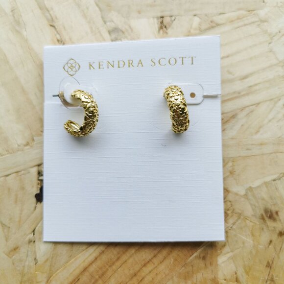 NEW Kendra Scott Harper Huggie Earrings Gold - Picture 1 of 5